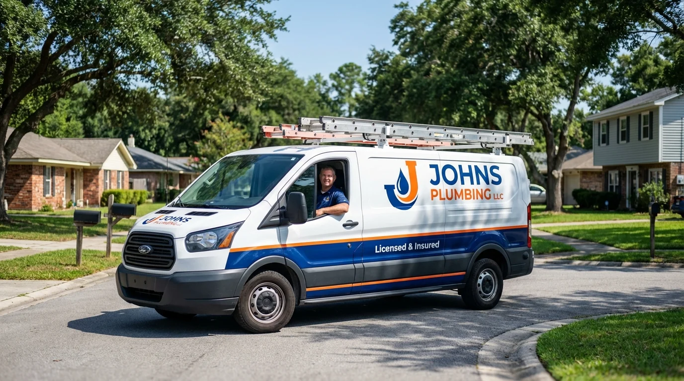 Johns Plumbing LLC service van in Caseyville, IL